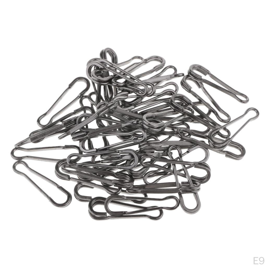 50 Pieces Fishing Snaps Swivels Baits Clip Carp Tackle
