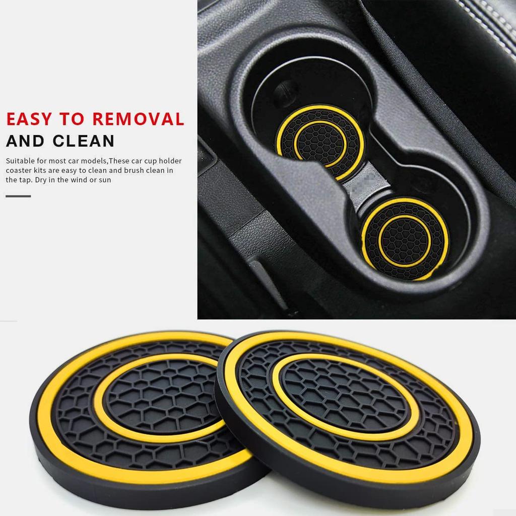 New 2-piece Anti Slip Mat, Car Coaster, Durable Car Cup Holder, Coaster, Universal, Dust-proof Protection for Car Interior