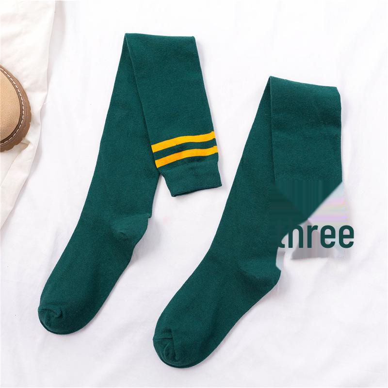 

Женские длинные носки выше колена с двумя перемычками в студенческом стиле для весны и осени One Size