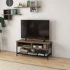 Mobile Porta TV Up To 48 Inch Industrial Style In Wood And Steel 110x40x48cm Brown And Black