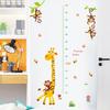 Giraffe Monkey Removable Height Chart Wall Sticker for Kids Room Nursery Kindergarten Decoration Growth Measure Tool