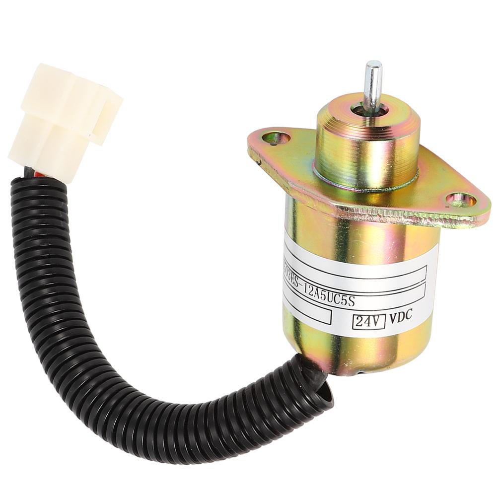 Engine Shut off Solenoid Valve 1503ES‑12A5UC5S Steel Shell DC 24V for Kubota 05 Series