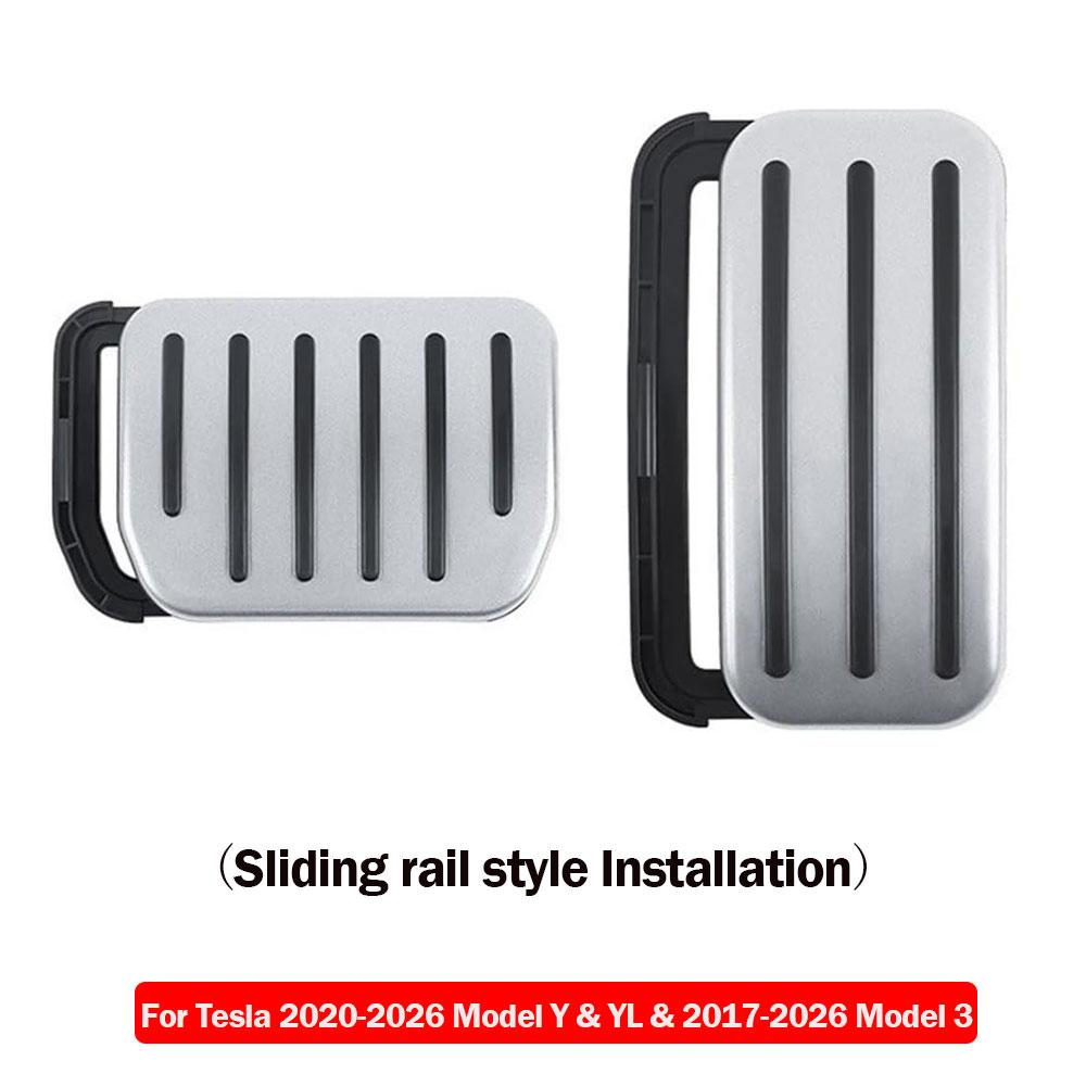 Copripedale in Alluminio Antiscivolo per Pedali Performance Tesla per Model Y(Ginepro) Model 3(Altopiano) 3/Y 2017-2026