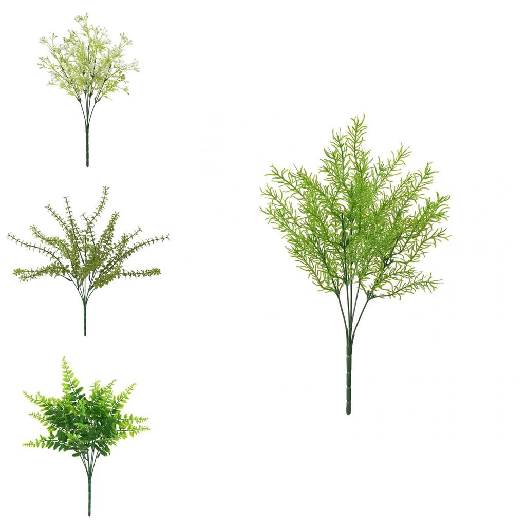 Faux Plant Wall Decor With Silk Grass Bundles For Indoor Home Decoration