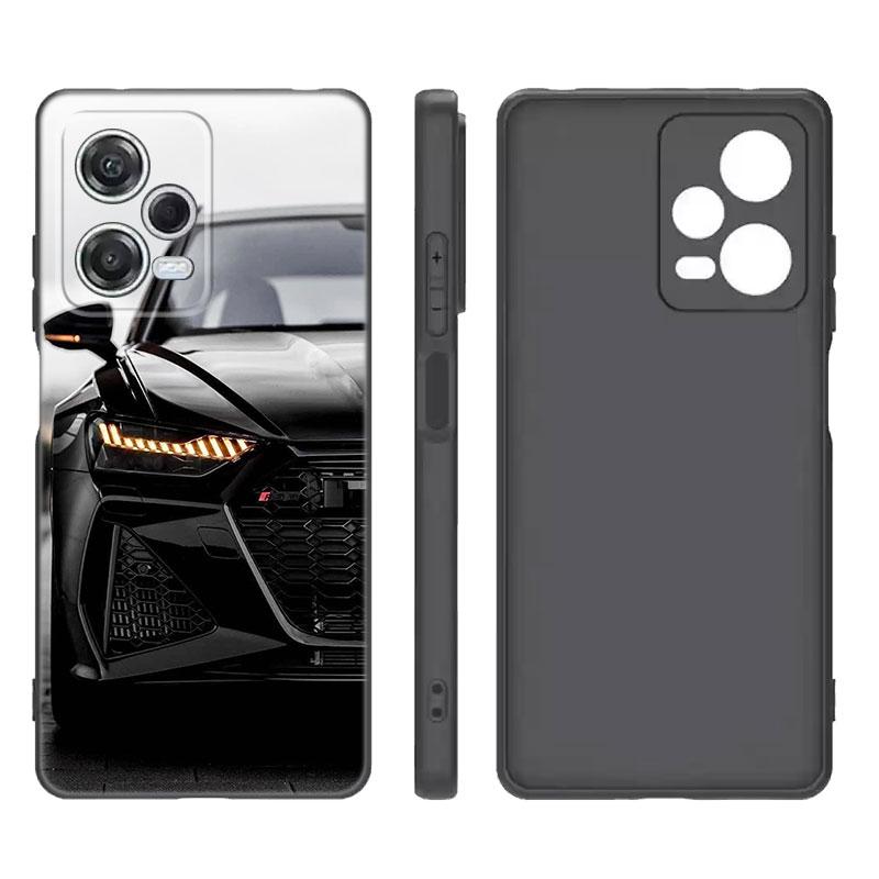 Sports Cool Car Black Silicone Phone Case For Xiaomi Redmi Note 9 10 11 11S 11T 12 13 Pro 5G Plus 9S 10S 12S