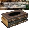 Book Shaped Wooden Tissue Box Decorative Vintage Napkin Storage Box for Massage Shop Red