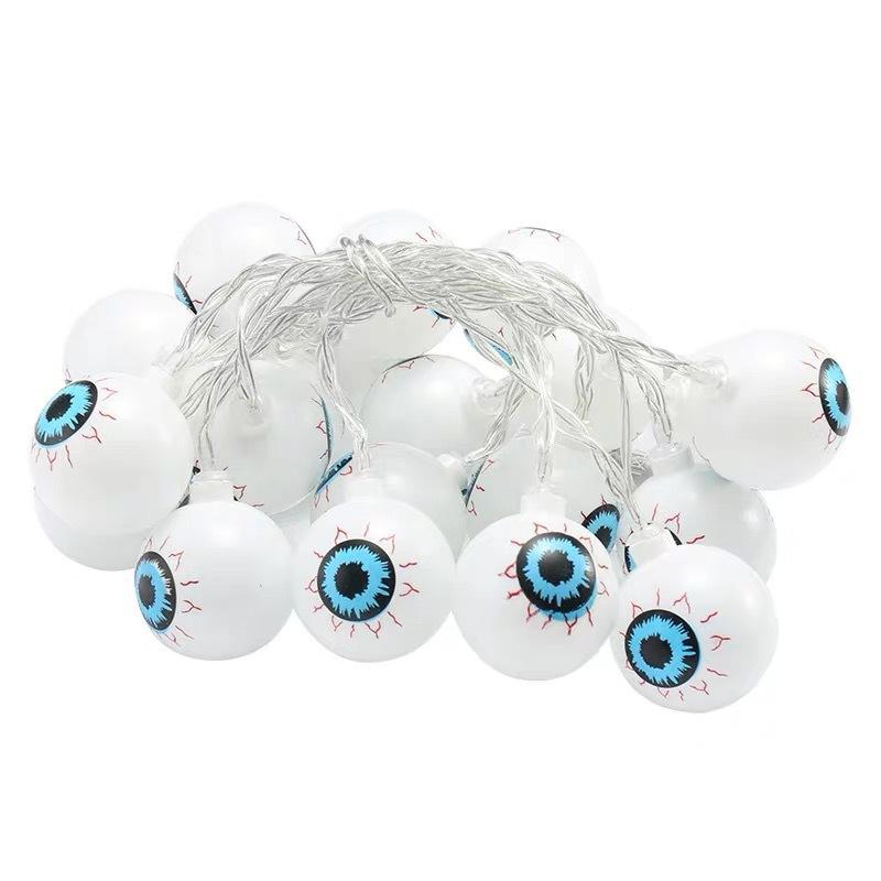 LED Halloween Ghost Eye Light String Festival Horror Atmosphere Decorative Light Solar Eye Color Light String Light