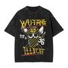 Heißer Verkauf Clan Wu Tang Globale Tour Mercah Grafikdruck T-Shirt Harajuku Mode Übergroßes T-Shirt Unisex Vintage Gewaschene Baumwolle Oberteile