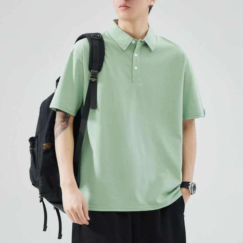 Summer Thin Short-sleeved POLO Shirt Men's Solid Color T-shirt Men's Lapel Thin Short T-top