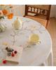 Waterproof Cotton Linen Embroidered Tablecloth for Dining or Coffee Table