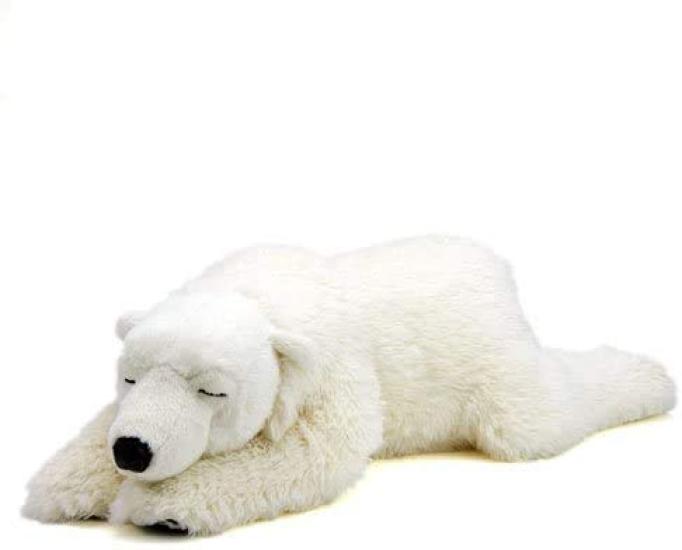 Carolata Eisbär Plüschtier (Gute Nacht Serie, Elternzarte Berührung) Realistisches Tier Plüschtier Bär Spielzeug Puppe Geschenk Präsent Geburtstag (Zweimal