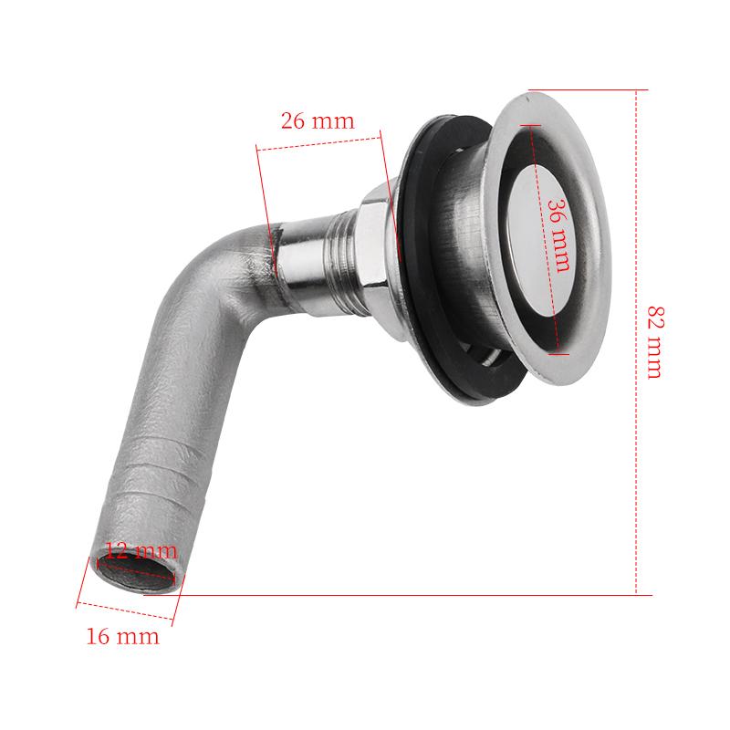 

316 Stainless Steel Flush Mount Thru Hull Tank Vent Mounting Gasket Hardware Marine Boat Crooked GAS Fuel Tank Air Vent 16mm