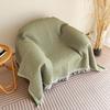 Minimalist Single Sofa Throw Blanket American Farmhouse Style Solid Color Dustproof Full Coverage Sofa Cover