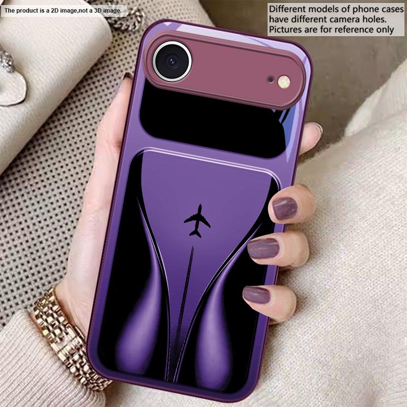 Aircraft in gradual flight For iPhone 17 Air 16 E 15 14 13 Plus 12 mini 17 Pro Max 11Pro XR Xs 7 8 11 Tempered Glass Phone Case