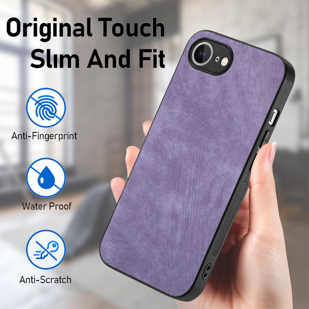 For iPhone 16e Case Shockproof Slim Retro Leather Phone Back Cover