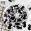 45 Stück Schwarze Katze Boxed Sticker Niedlich Cartoon Kawaii Stil Journal Scrapbook DIY Dekorationsmaterialien