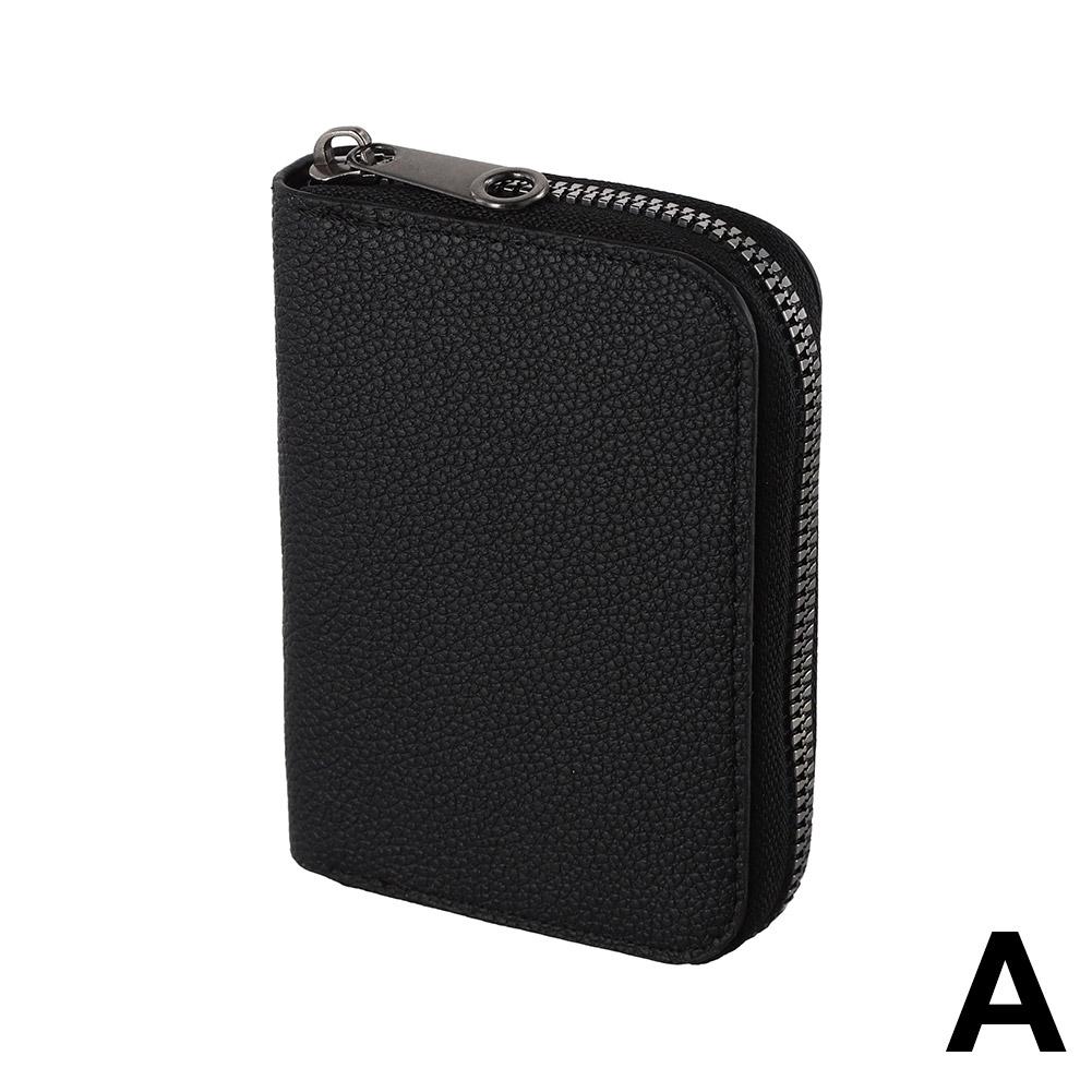 Credit Card Holder PU Leather Small Card Wallet for Women Men 10 Card Slots RFID Blocking Protection Travel Wallet with Zipper