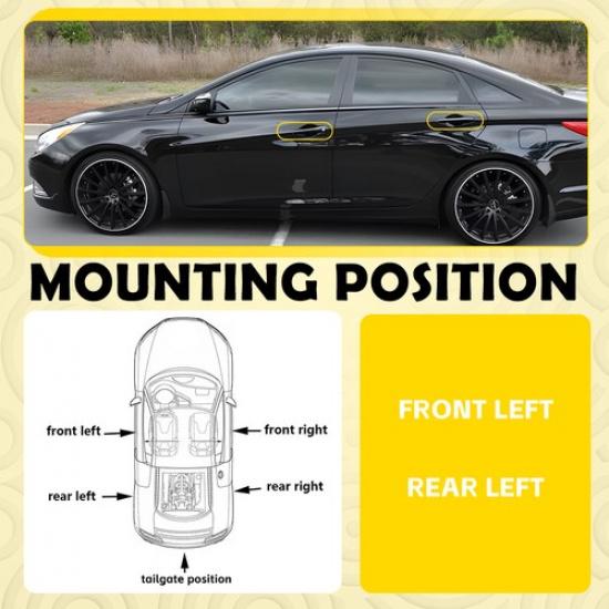 Pair Exterior Door Handle for 2011-2015 Hyundai Sonata Front&Rear Left Black EXD