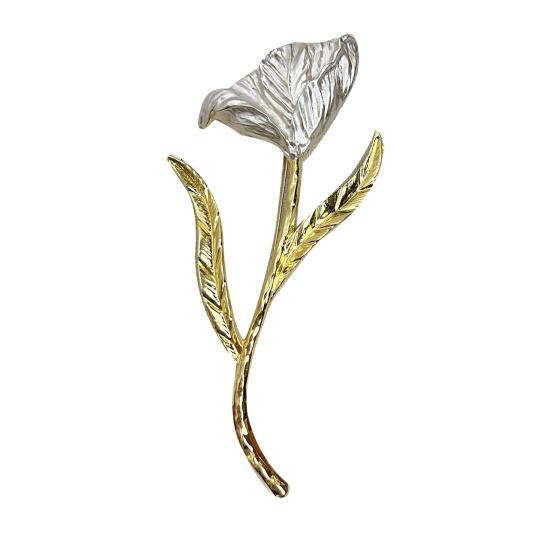 Women Brooch Sparkling Rhinestones Flower Leaf Shape Lapel Pin Suits Coats Bags Scarves Badge Versatile Accessory