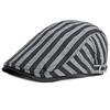 HT5058 Mens Berets Women Spring Summer Sun Cap Artist Painter Beret Hat Male Female Ivy Flat Cap Adjustable Striped Beret Caps