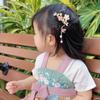 Fan Children's Hairpin Pearl Chinese Style Hair Stick Antique Flower Hair Comb  Children