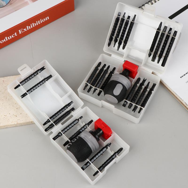 1Set Ratchet Screwdriver Set Short Shaped Radish Head High Hardness Labor-Saving Multi-Functional Dual-Purpose