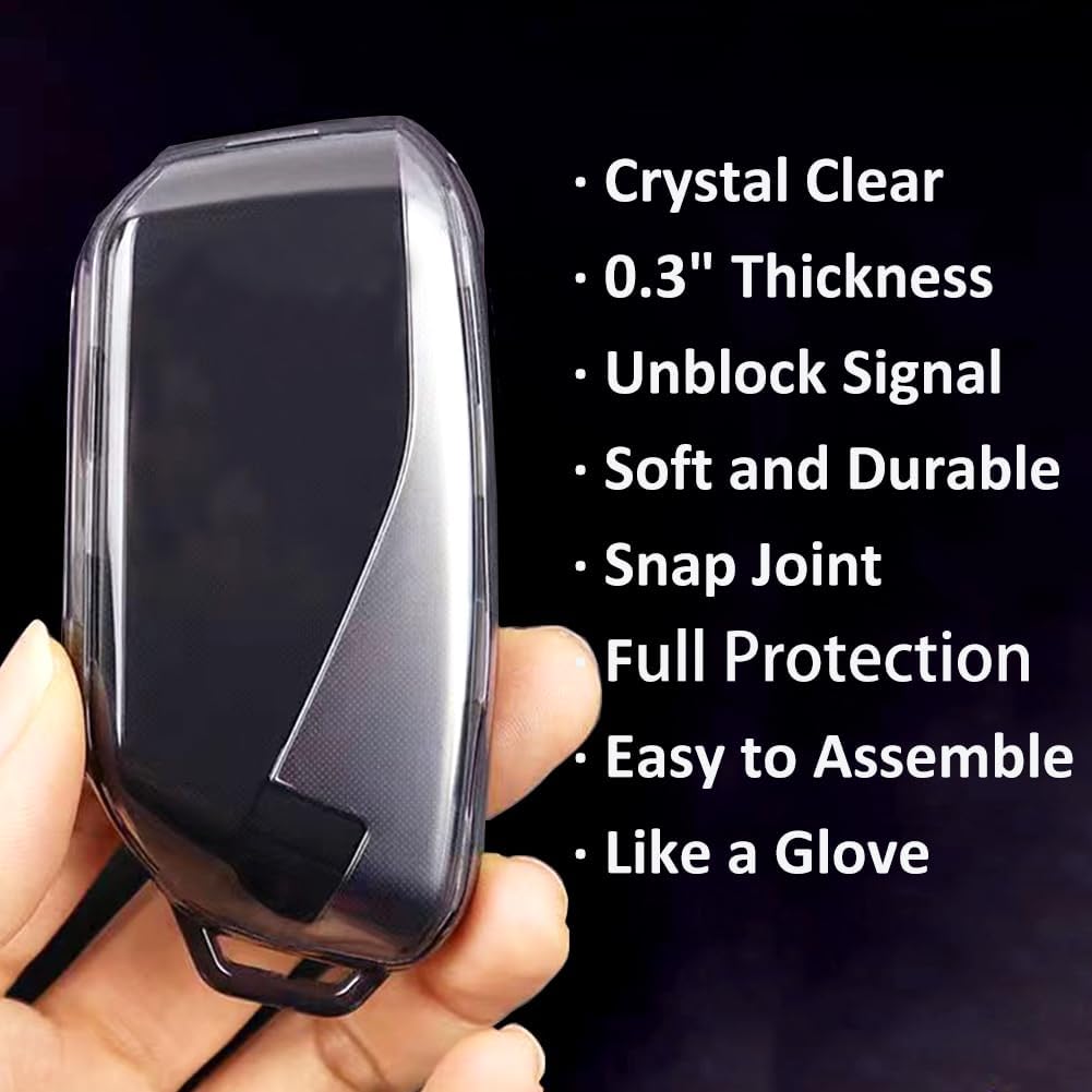 IUIU Key Fob Cover Clear, Compatible with BMW  2024 New 5/7 Series 740i 760i X1 X5 X6 X7 XM IX IX3 I5 I7, Soft TPU Key Fob Case Protector