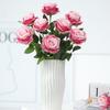 Realistic Touch Colorful Artificial Roses Flowers Plastic Lifelike Silk Roses Flowers Non-Fading Rainbow Fake Flowers