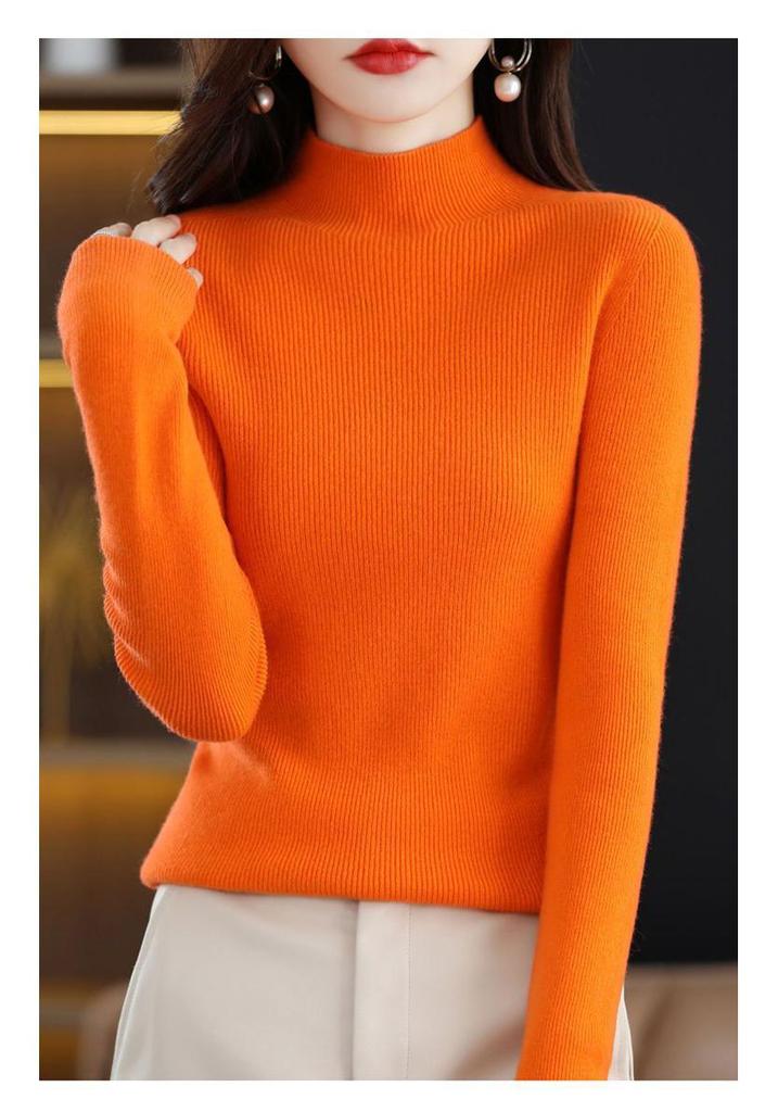 Elegant Autumn/Winter Skin-Friendly Solid Color Plush Sweater - Thick Base Layer In Stock