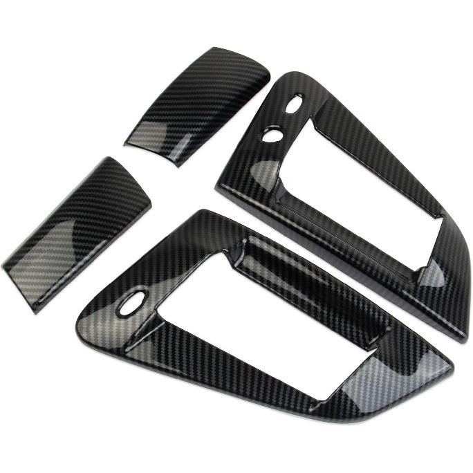 Carbon Fiber Style Exterior Side Door Handles Cover Trim Accessories for Nissan 370Z