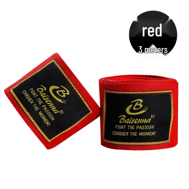 White Micro-Elastic Muay Thai Hand Wraps - 5m & 3m Black Cotton Fist Bandage for Boxing & Sanda