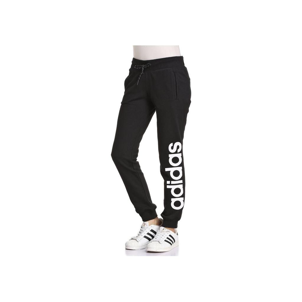 adidas Vintage Logo Bedruckte Strick-Sporthose Damen Hose Schwarz AJ4592