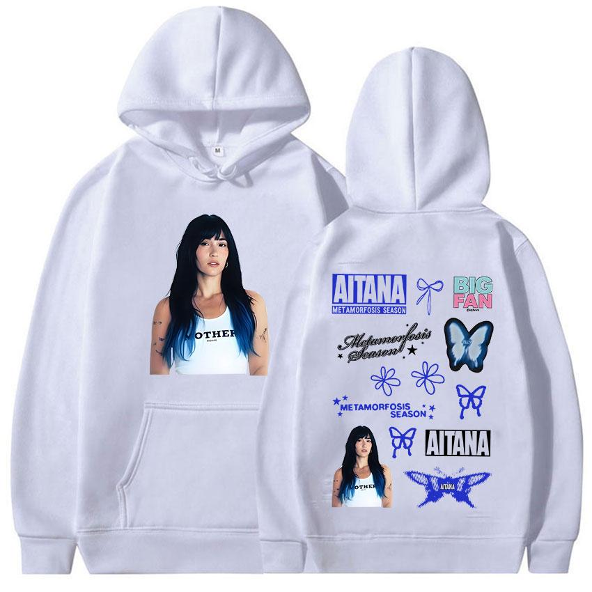 Aitana Metamorfosis Temporada Tour Ropa Merchandising Sudadera con Capucha Unisex Alta Calidad Sudadera Oversize Moda Vintage Sudadera con Capucha de Forro Polar
