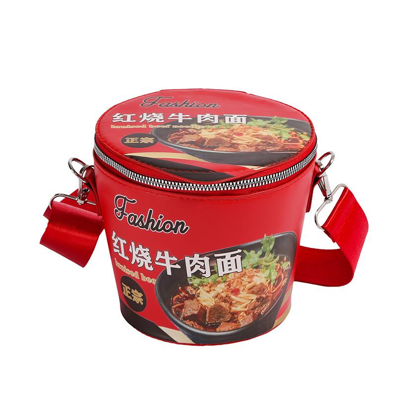 

Personalized creative small bag summer 2025 new fashion niche shoulder bag women s versatile instant noodles bucket bag tide красный