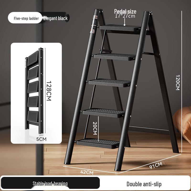 Folding A-Frame Ladder: Multifunctional, Thickened, 3-4 Step Indoor Ladder & Flower Stand