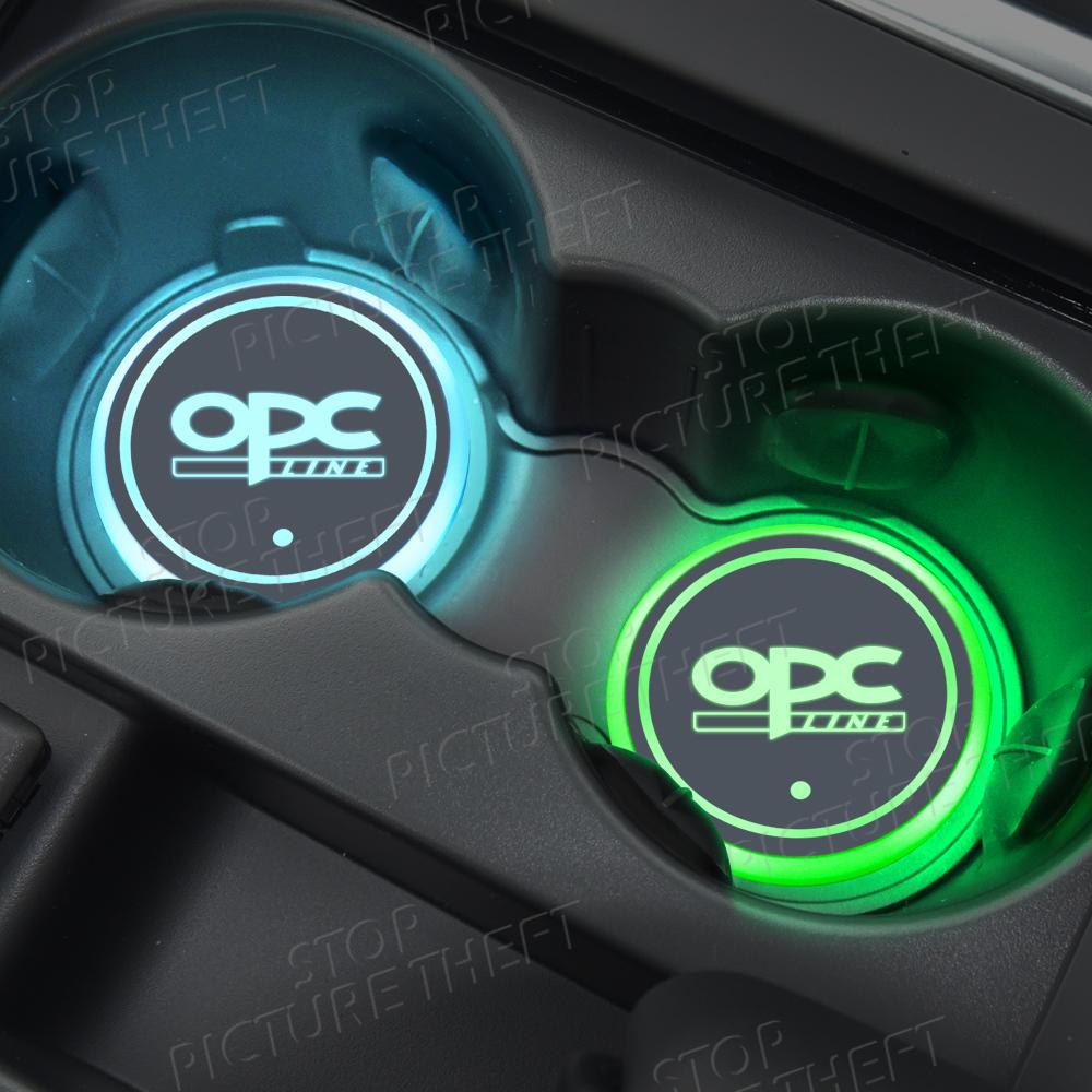 CIC1 For Opel Vauxhall OPC Line Logo Antara Astra Corsa Meriva GSI Emblem Led Car Water Cup Mat Drink Holder Auto Interior Decorative
