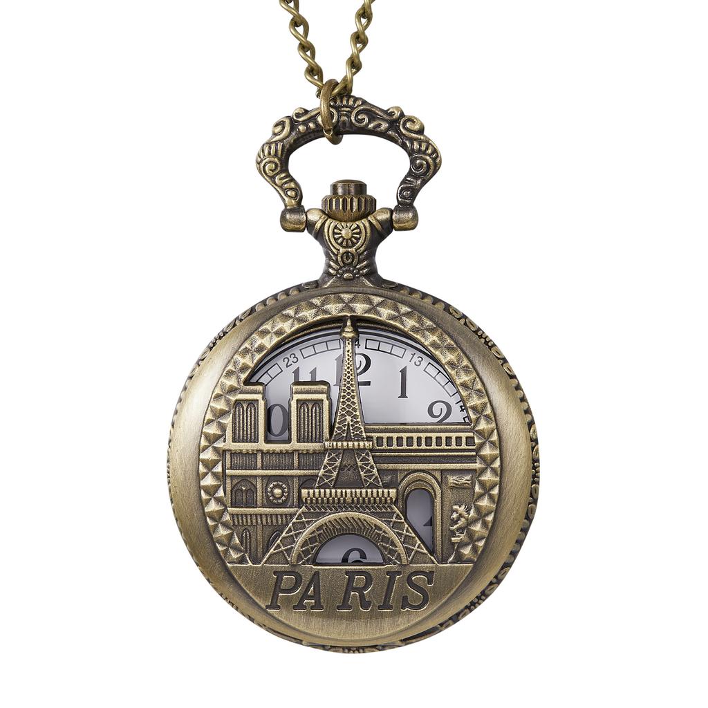 Popular Retro Antique Lightweight Chain Clock Carving Appearance Creative Gift Quartz Pocket Watch