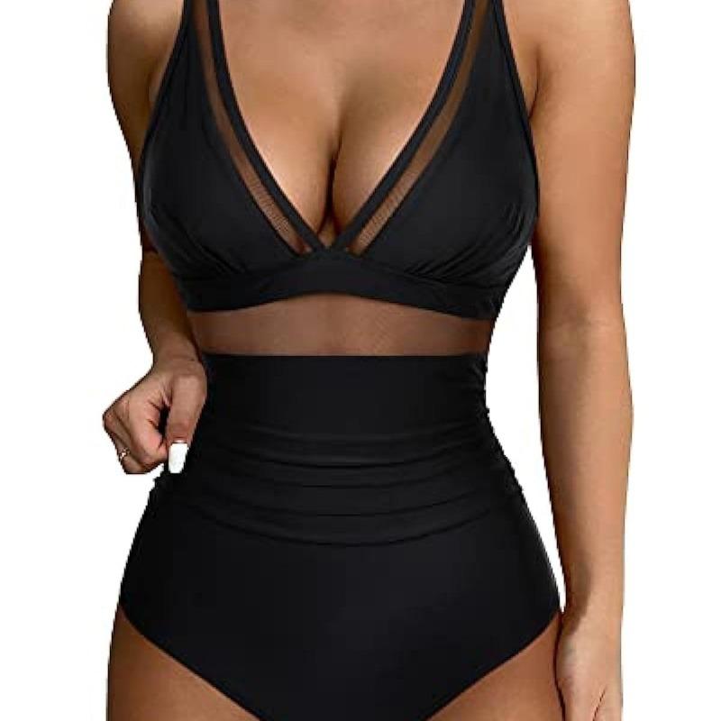 One-piece swimsuit Sexy tight clear bikini swimsuit, backless perspective