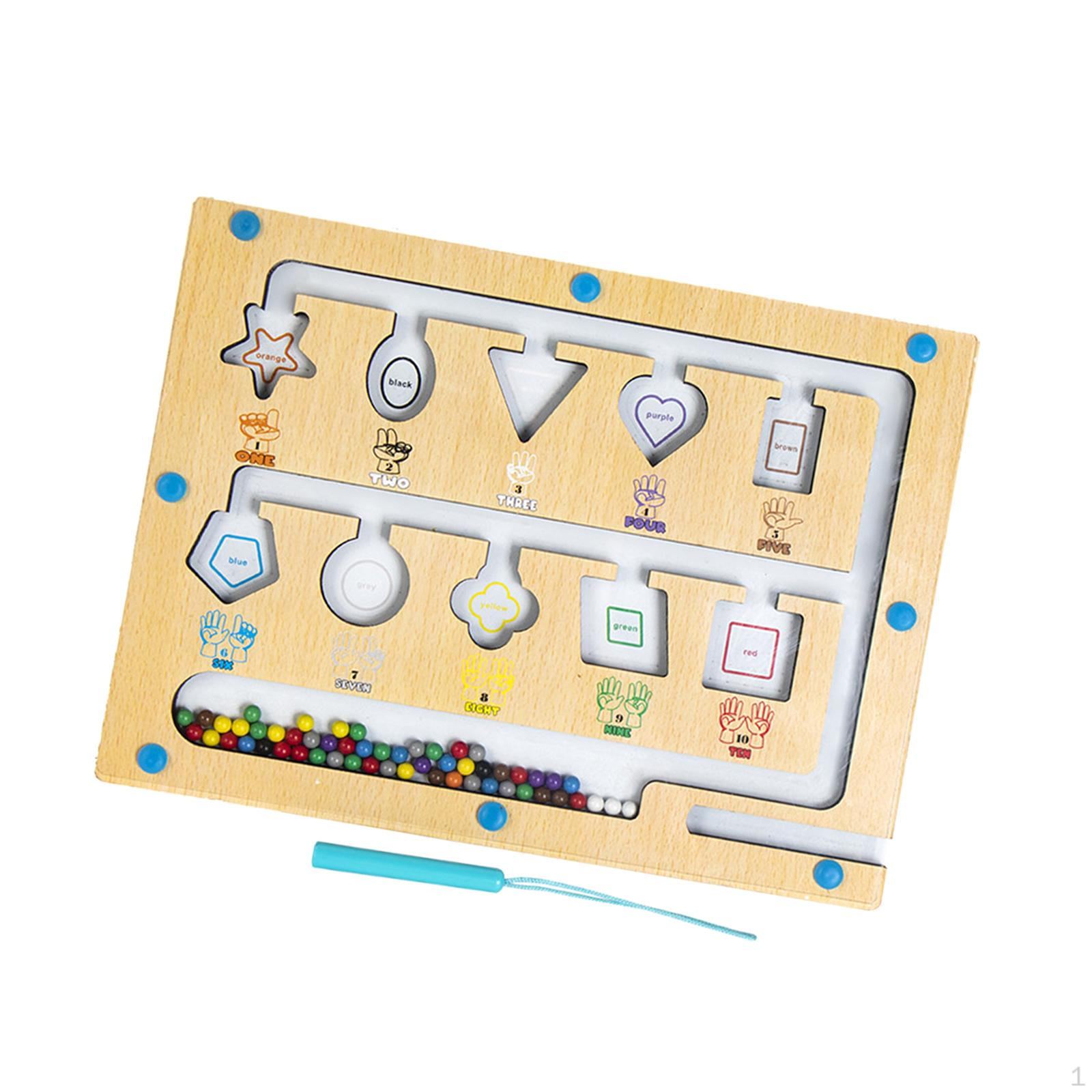 Color Sorting Counting Board Magnetic Bead Maze Toy for Boys Preschool Girls