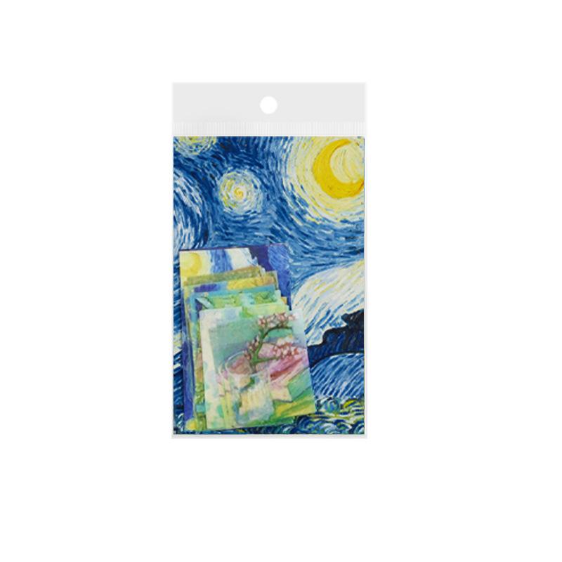 40pcs/Set Stickers Paintings Van Gogh Monet Decorative Decal Adhesive Seal for DIY Diary Album Stationery School Supplies