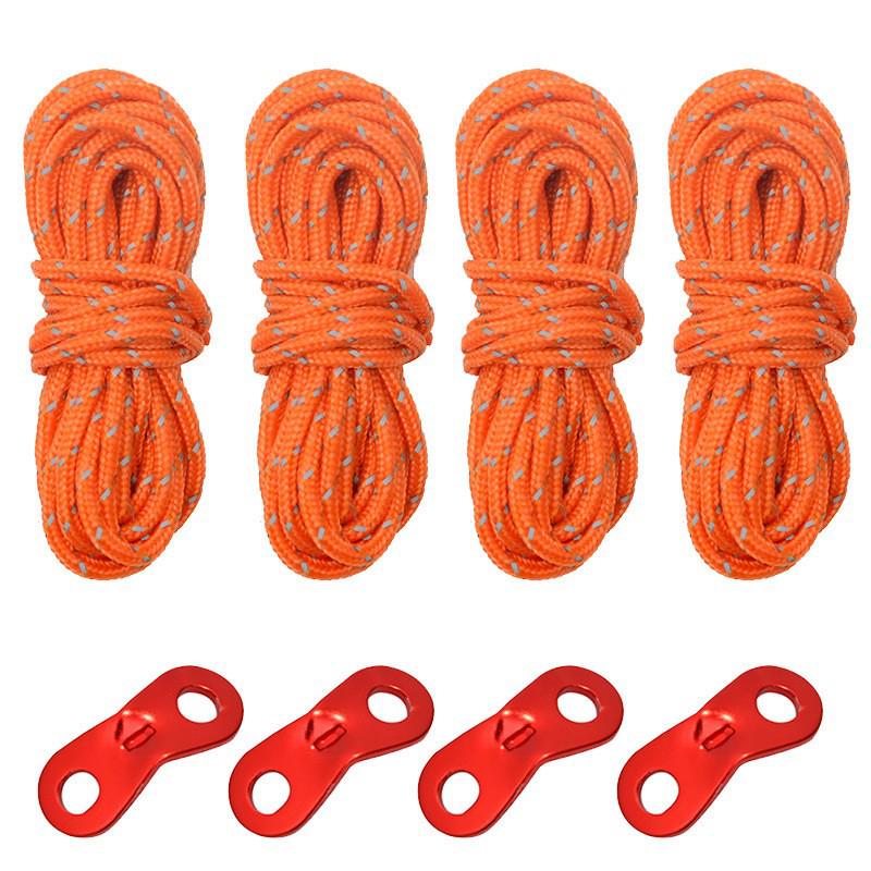 Double Eye Wind Rope Buckle Set: Reflective Camping Tent and Tarp Ground Stake with Windproof Pull Rope