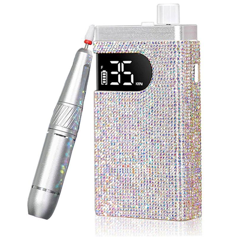 

AEE4-Cordless Electric Nail Drill Machine For Rechargeable Portable HD Display 35000 RPM Acrylic Drill