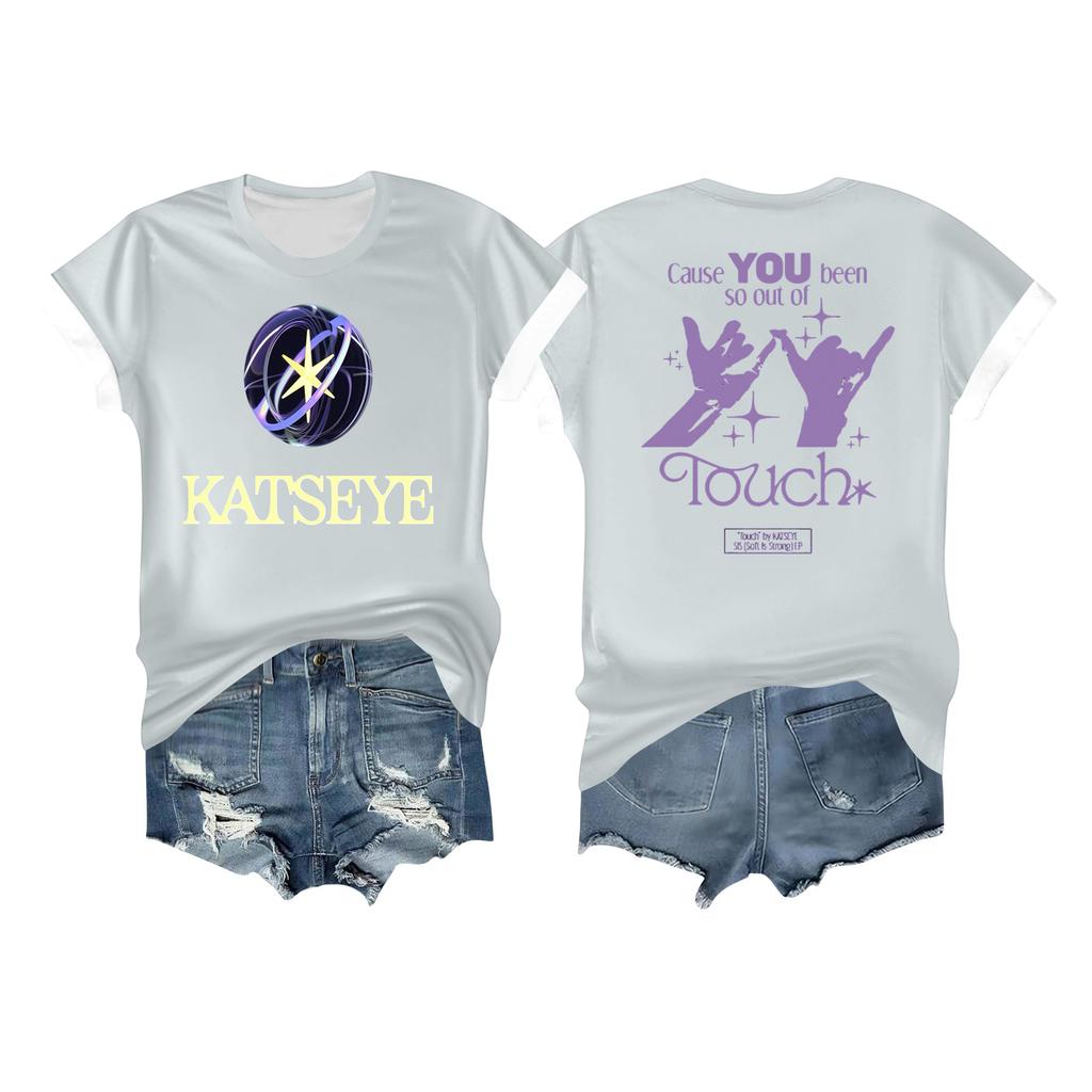 Women's Casual Printed T-shirt Round Neck Pullover Short Sleeve Top