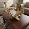 Flower Pattern Wooden Quran Holder Elegant Style Hollow Out Recipe Storage Rack Detachable Book Display Rack Ramadan Decor