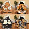 Halloween Pumpkin Skeleton Waterproof Apron With Cartoon Print For Kitchen And Home Use