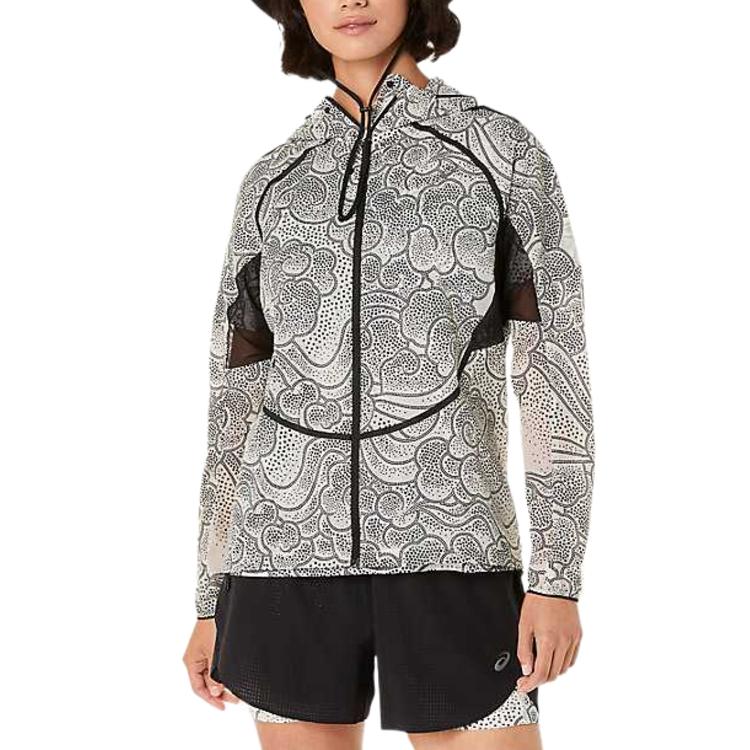 

Asics Windproof Breathable Full Print Hooded Jacket Women jackets 2012D351-100 S