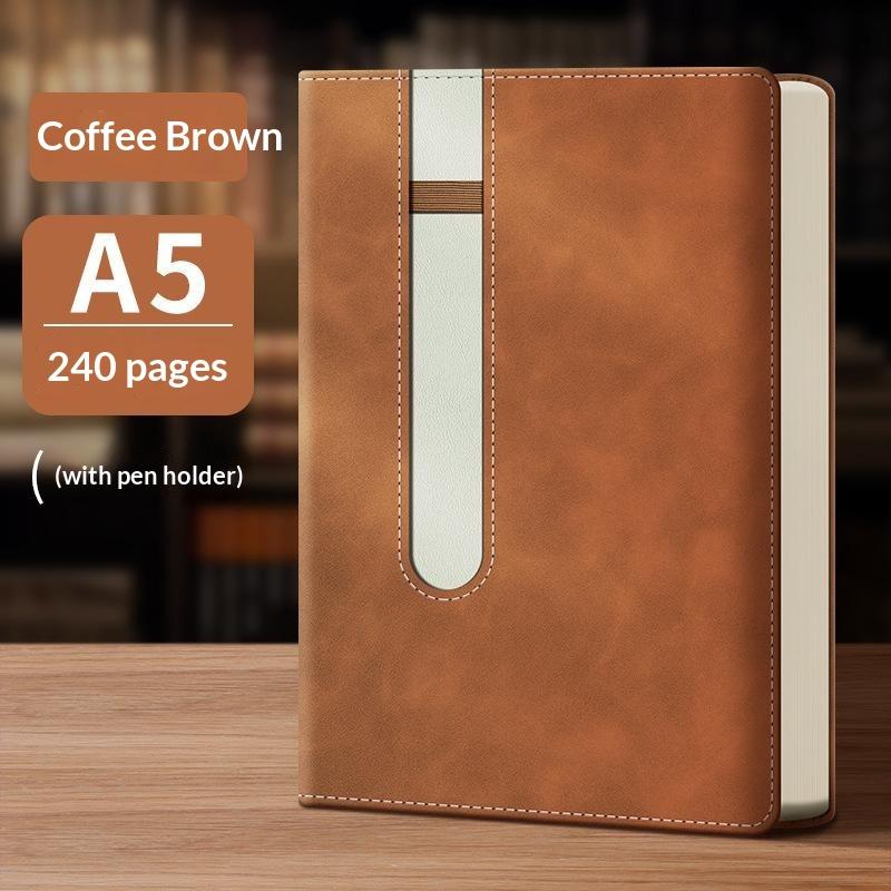 A5 B5 Notebook Pu Leather Notebook With Pen Holder Loop Thickened Suitable Journal For Work, Diary And Business