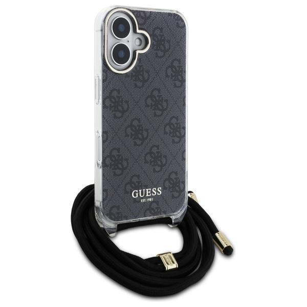 Guess Guhcp16Shc4Sek Iphone 16 6.1      Czarny/Black Hardcase Crossbody Cord 4G Print