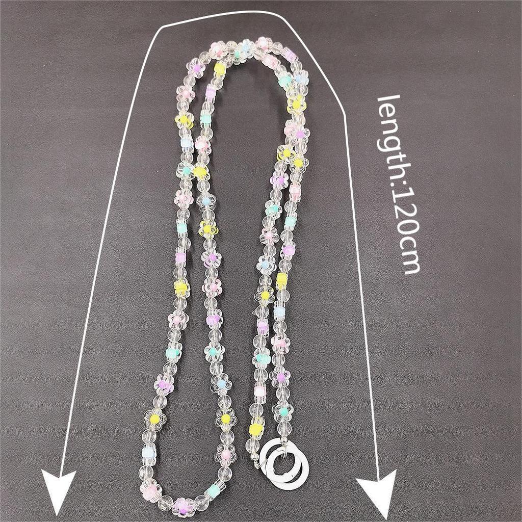Stylish Flower Beaded Phone Chain with Pearl, Crossbody Strap & Pendant - Perfect Gift for Women, Anti-Loss