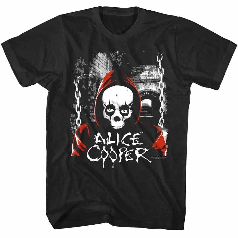 Alice Cooper Hooded Skull Men s T Shirt L